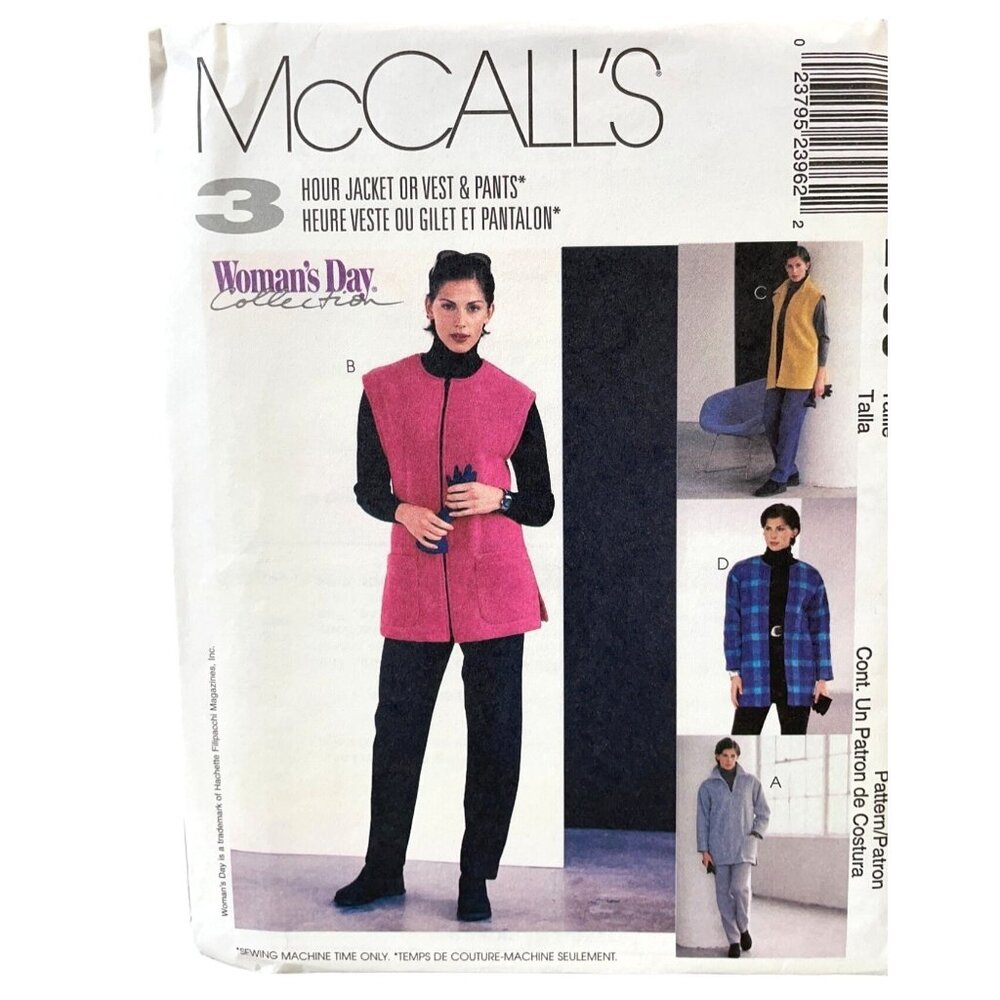 McCalls Sewing Pattern 2396‎ Jacket Vest Pants Misses Size 12-16